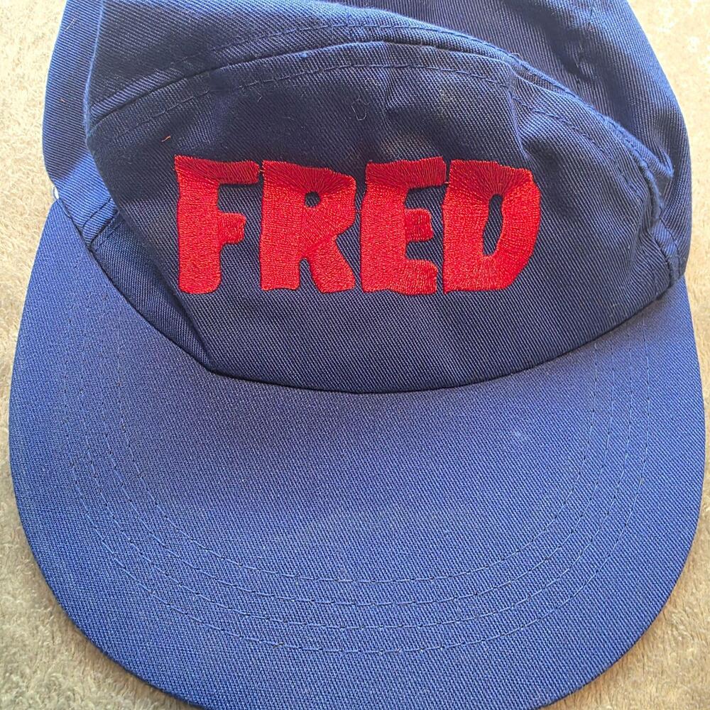 The Flintstones Hat Cap Mens One Size Blue Fred Flintstone 5 Panel Elastic Back